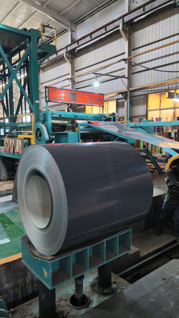 Automatic production line of black PPGI color coated steel coil, factory prepainted galvanized steel coil manufacturing equipment