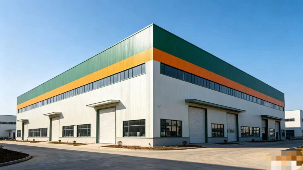 Industrial Factory Building with PPGI Coil Roof and Wall Cladding