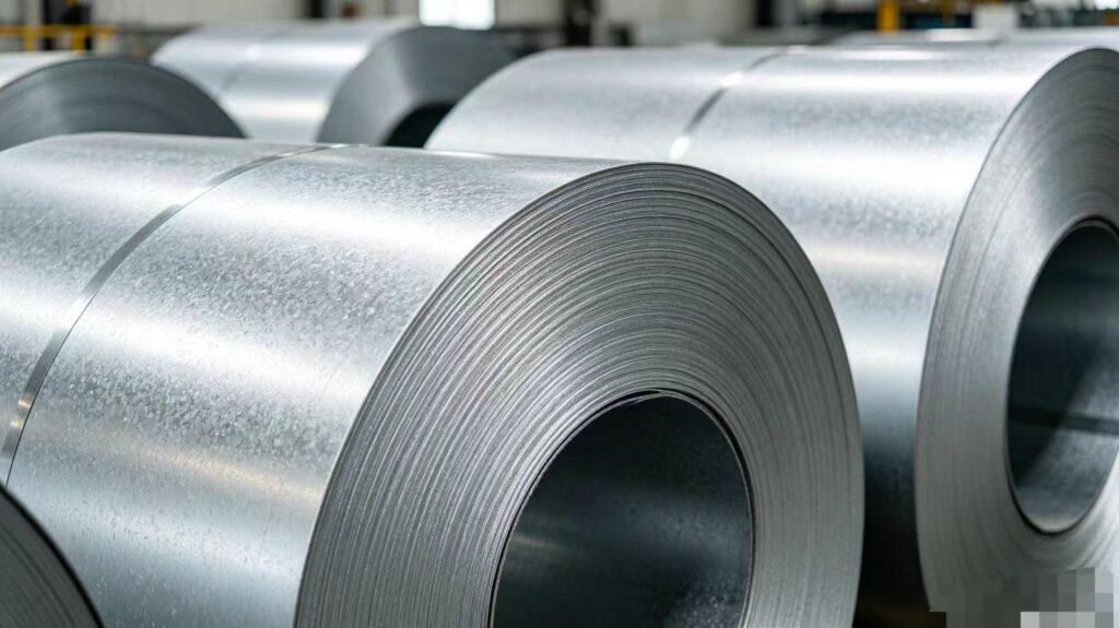 Mass hot dipped galvanized steel coils bulk stock in factory warehouse