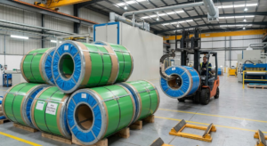 Seaworthy export packaging for prepainted steel coil