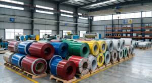 color coated steel coil supplier warehouse stock and prepainted coils