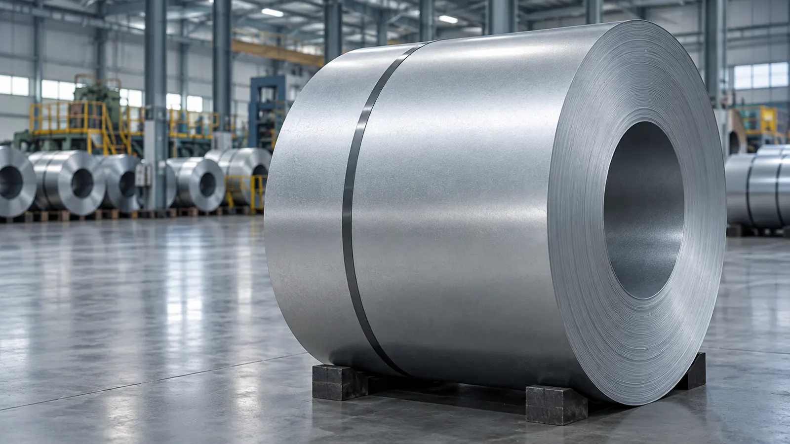 Zero spangle galvanized coil with a smooth uniform zinc surface