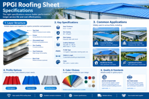 PPGI roofing sheet specifications and profiles